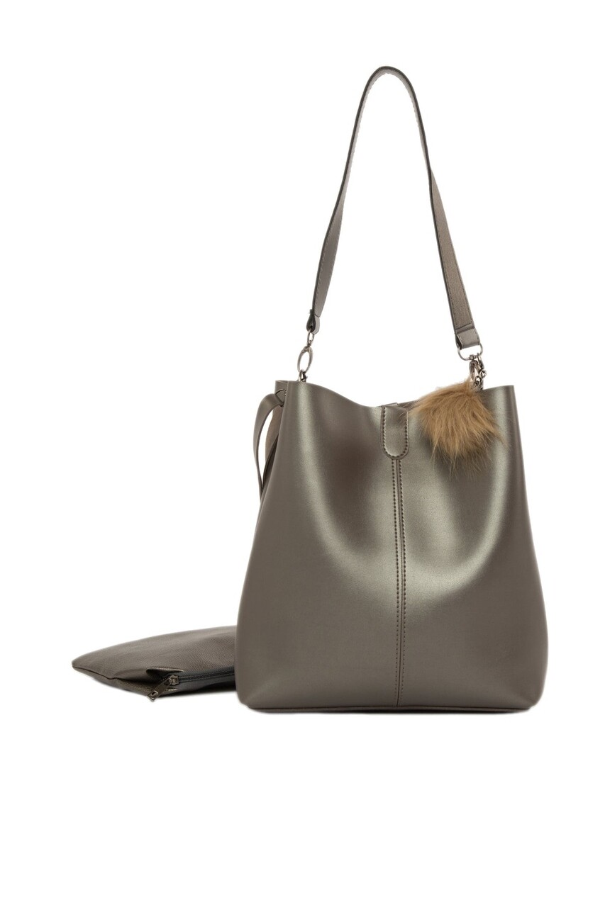 Geanta, Bagmori, 2770 - 38264 - Silver, piele ecologica, argintiu - imagine 5